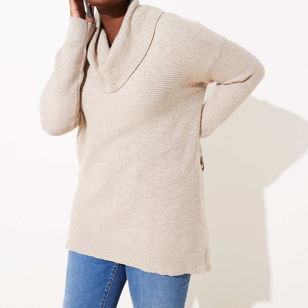 LOFT Cowl Neck Tunic Sweater Size 14